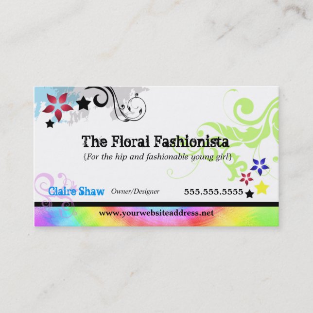 Groovy höft färgrikt 'N profilerar kortet Visitkort (Framsida)