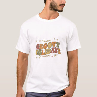 Groovy Holidays Retro T-Shirt: Vintage 70-tals jul T Shirt