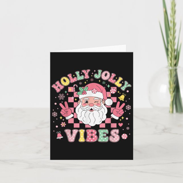 Groovy Holly Julafton Jolly Vibes Nk jultomten Kort (Framsida)