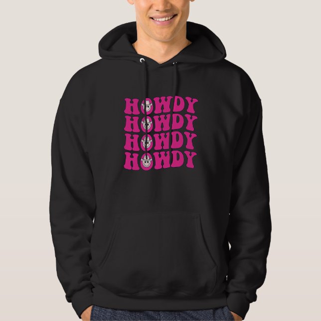Groovy Howdy Rodeo Western Country Southern Cowgir Hoodie (Framsida)