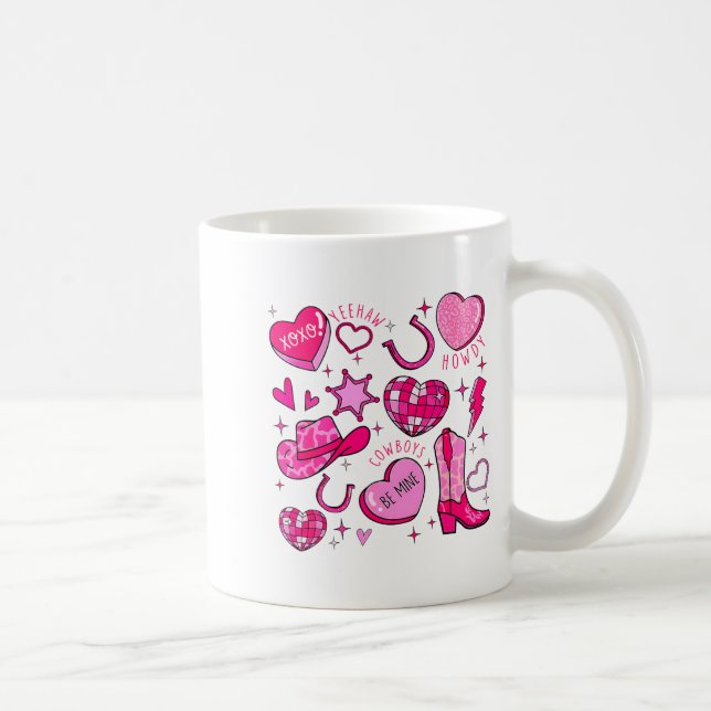 Groovy Howdy Valentine Western Valentines Day Cowb Kaffemugg (Höger)