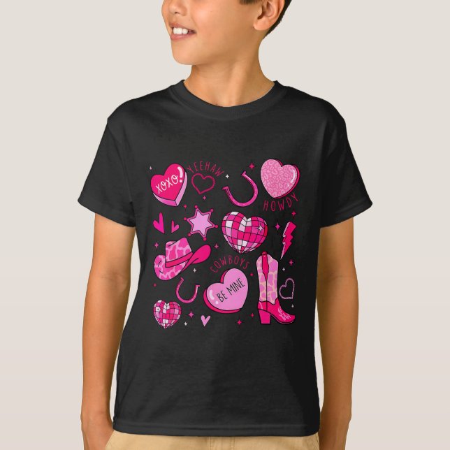 Groovy Howdy Valentine Western Valentines Day Cowb T Shirt (Framsida)