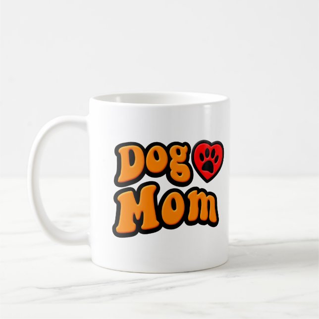 Groovy Hund Mamma Teckning Kaffemugg (Vänster)