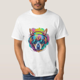 Groovy Hund Vibes : Coola Hund med hörlurar T Shirt