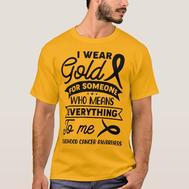 Groovy I Bära Guld för medvetenhet om cancer hos b T Shirt (Framsida)