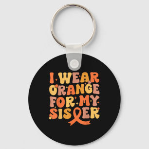 Groovy I Bära Orange för min syster Leukemi Cancer Nyckelring
