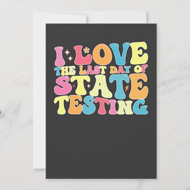 Groovy I Kärlek den sista dagen för statsprovning Inbjudningar (Framsida)