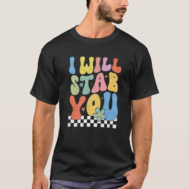 Groovy I kommer att strypa dig 2024 Lazy Halloween T Shirt (Framsida)