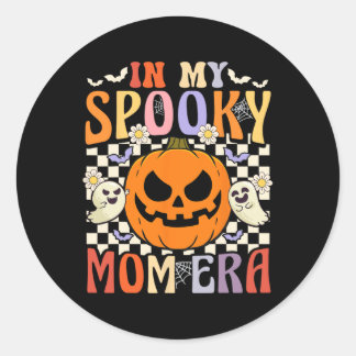 Groovy i mitt tal Mamma Era Retro Halloween Ghost Runt Klistermärke