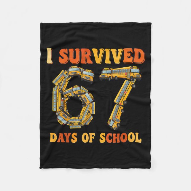Groovy I Survived 67 Days Of School Funny 67 Meme  Fleecefilt (Framsidan)