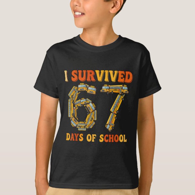 Groovy I Survived 67 Days Of School Funny 67 Meme  T Shirt (Framsida)