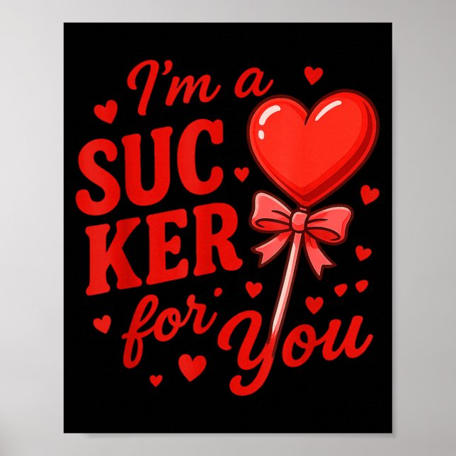 Groovy I'm A Sucker For You Retro Heart Candy Vale Poster (Framsidan)