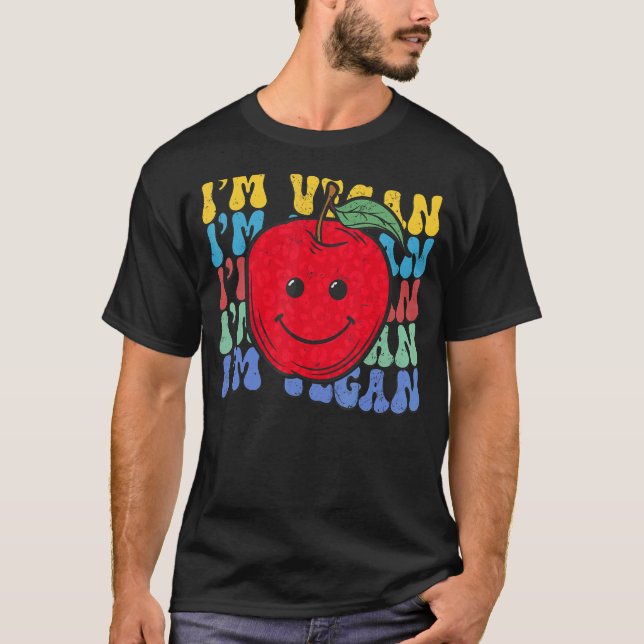 Groovy I'm Vegan Världens Vegetariska Dag Grönsake T Shirt (Framsida)