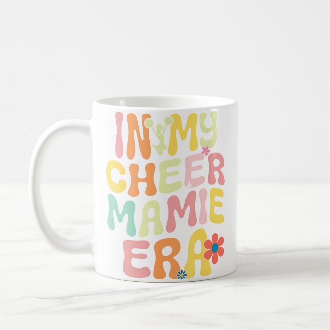 Groovy In My Cheer Mamie Era Cheerleading Lover Kaffemugg (Vänster)