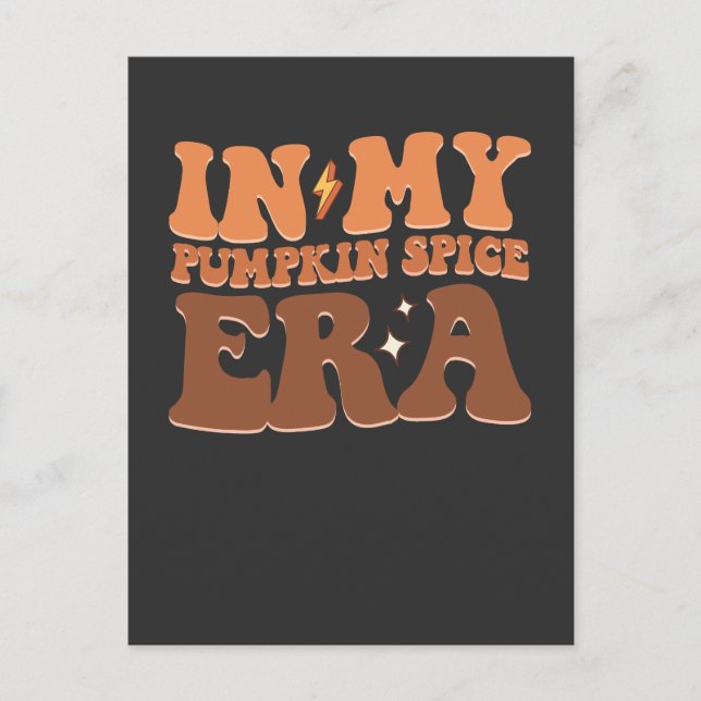 Groovy in my Pumpkin Spice Era faller Halloween Inbjudan Vykort (Framsida)