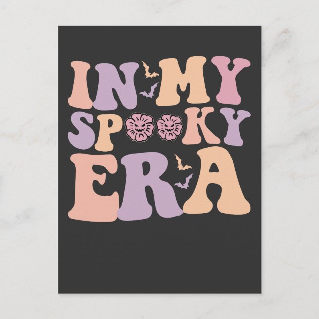 Groovy in my Spooky Era Fall Halloween Ghost Retro Inbjudan Vykort (Framsida)