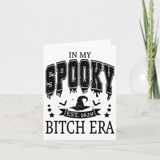 Groovy in my Spooky Era Skeleton Hand Halloween Kort (Framsida)