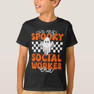 Groovy in my Spooky Social Worker Era Cute Ghost H T Shirt