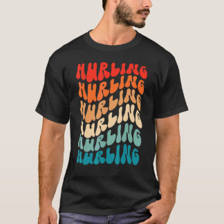 Groovy Irish Hurling Gaelic Game Retro 70s Hippie  T Shirt