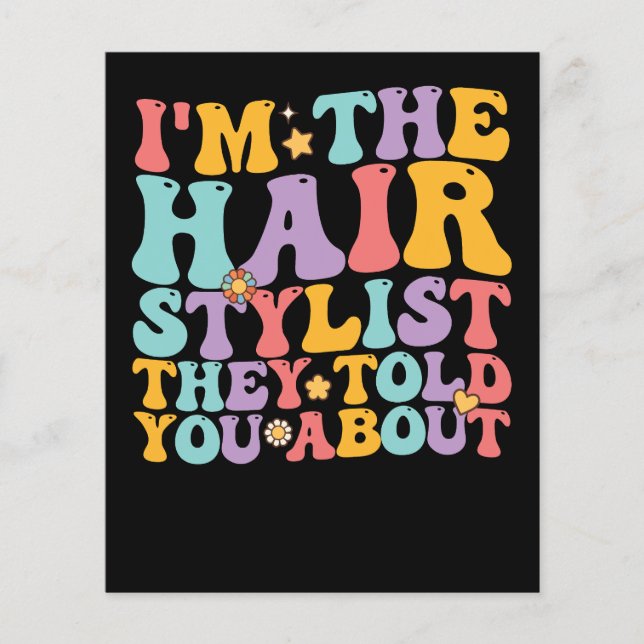 Groovy jag är Hairstylist de berättade om Flygblad (Framsidan)