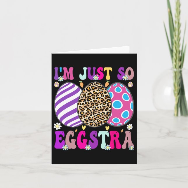 Groovy jag är så Eggstra Funny Egg Påsk Bysket Kort (Framsida)