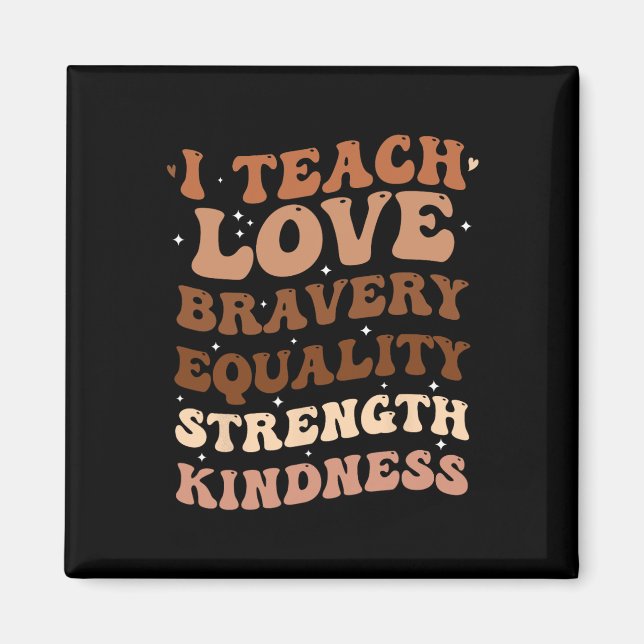 Groovy jag lär Black History Month Melanin afrikan Magnet (Framsidan)