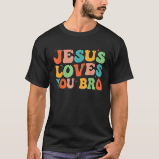 Groovy Jesus Kärlek Du Bro Christian Manar Boy Fun T Shirt