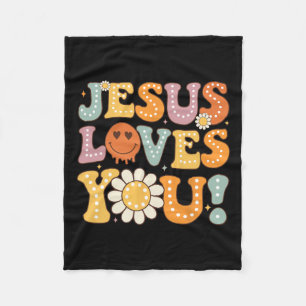 Groovy Jesus Kärlek du Kids Women Religiösa Faith Fleecefilt