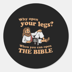 Groovy Jesus Varför Öppna Dina Ben När Du Kan Öppn Runt Klistermärke