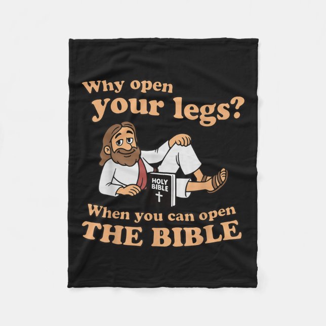 Groovy Jesus Why Open Your Legs When You Can Open  Fleecefilt (Framsidan)