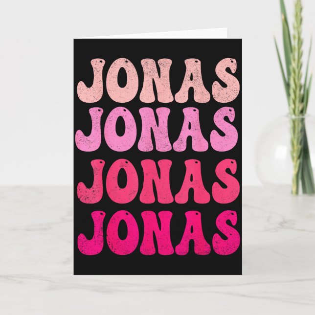 Groovy Jonas First Name D I Love Jonas Tees Meme  Kort (Framsida)