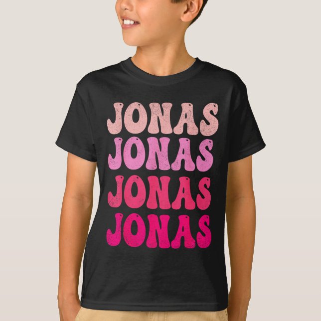 Groovy Jonas First Name D I Love Jonas Tees Meme  T Shirt (Framsida)