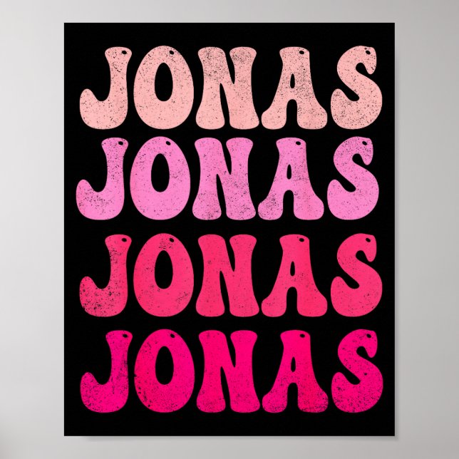 Groovy Jonas Förnamn D Jag älskar Jonas Tees Meme  Poster (Framsidan)