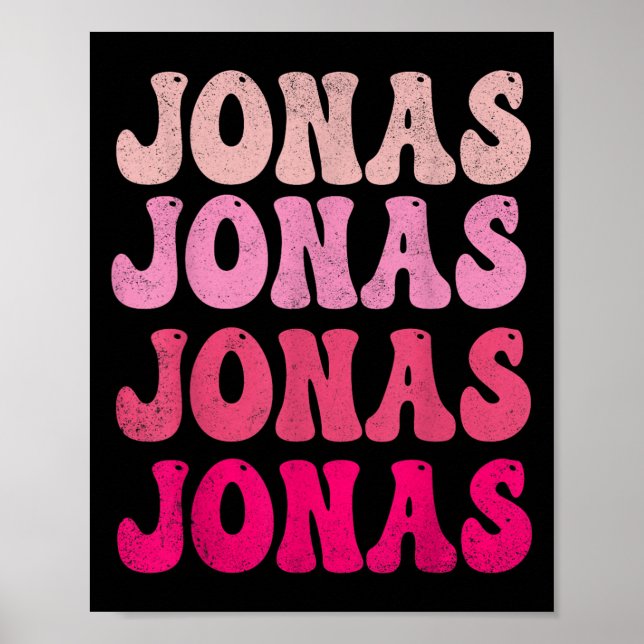 Groovy Jonas Förnamn D Jag älskar Jonas Tees Meme  Poster (Framsidan)