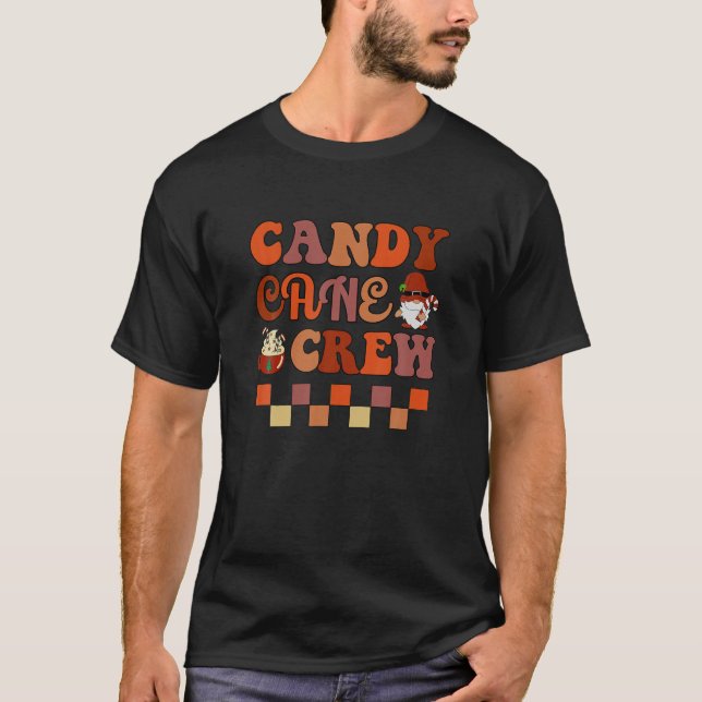 Groovy jul, besättning av Candy cane med nome och  T Shirt (Framsida)