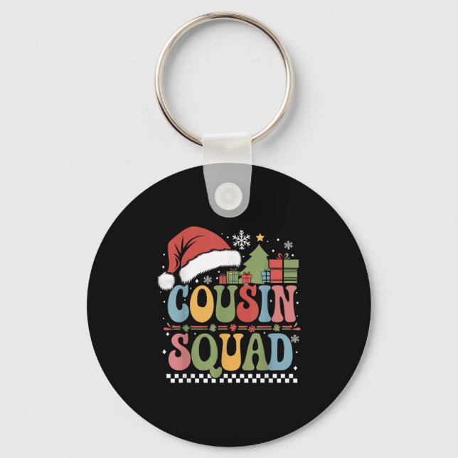 Groovy jul Cousin Squad Julafton Matching Boys G Nyckelring (Framsida)