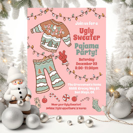 Groovy jul Hippie Ugly Sweater Pajama Party Inbjudningar