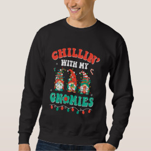 Groovy jul kul med mina gnomer hippie Xm Lång Ärmad Tröja