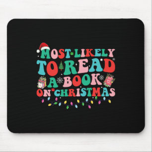 Groovy jul mest sannolikt att läsa en bok om julen musmatta
