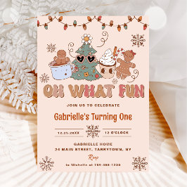 Groovy jul Oh What Roligt Födelsedagsfest Inbjudningar