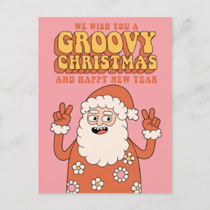 Groovy jul Önskemål Peace Kärlek & Helgdag Cheer Helg Vykort