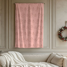Groovy jul Retro Pastell Rosa Burgunder 70-årsfira Fleecefilt