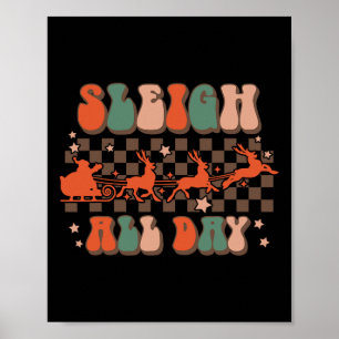 Groovy jul Sleigh All Day Reindeer Poster
