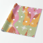 Groovy jul Snöflingor Vågar Presentpapper<br><div class="desc">Vintage Groovy Julafton Papper</div>