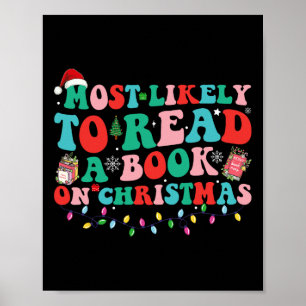 Groovy Jul som troligast läser en Bok på Chr Poster