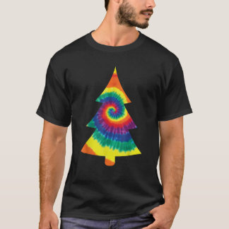 Groovy jul Tie Dye Träd Tye Die Die Top T Shirt