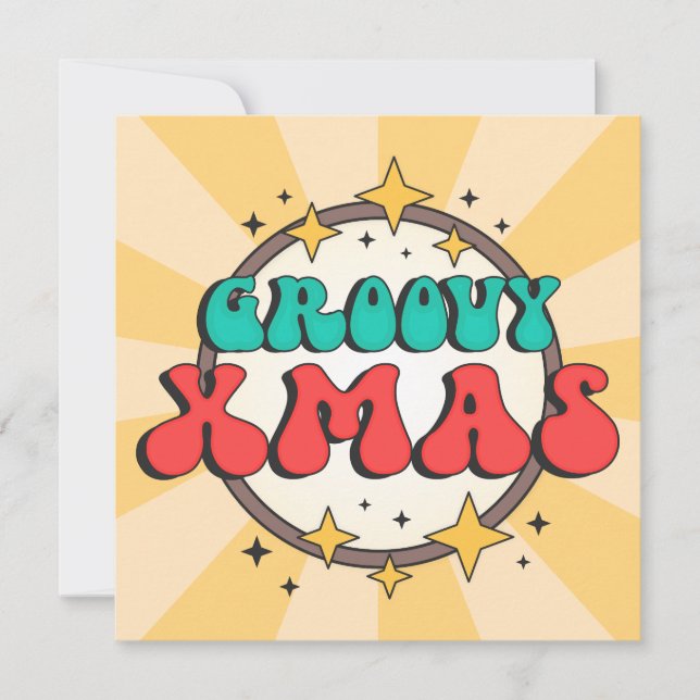Groovy julafton helgdagars retroo tecknad  (Framsida)