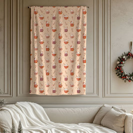 Groovy julfilt 70-tal Pastell F Holiday mys Fleecefilt