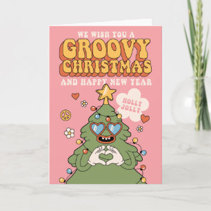 Groovy Julgran - Holly Jolly Vibes Helgkort