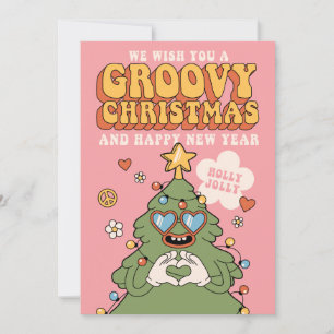 Groovy Julgran - Holly Jolly Vibes Julkort